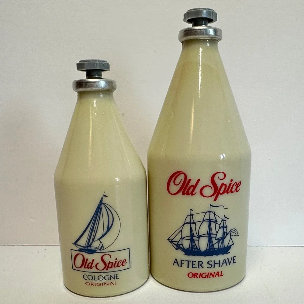 Old Spice Deluxe Traveler Set Mens Vintage Ivory Red Shulton Cologne After Shave